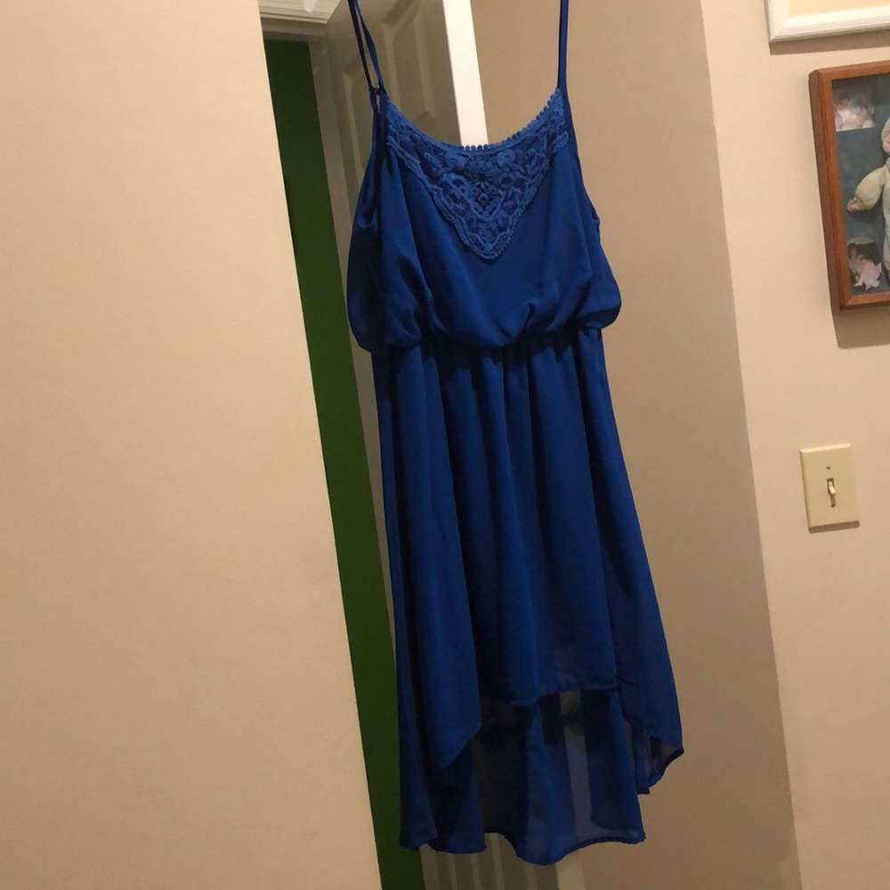 Blue high low dress